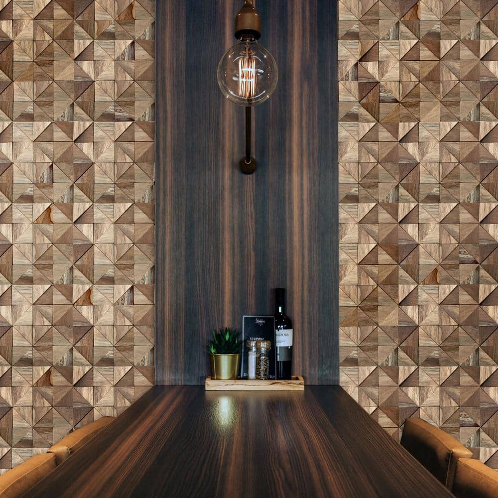 Natural Finish Reclaimed Boat Wood Mosaic Wall Tile 11-Pack