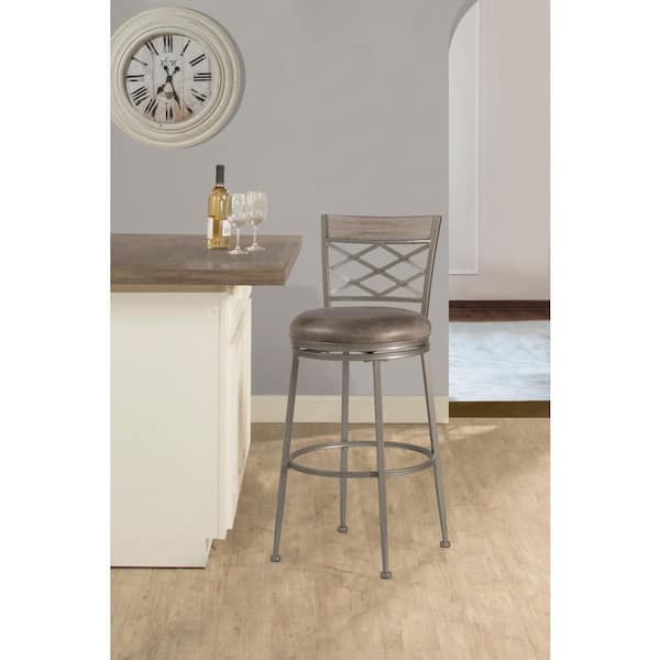 Hutchinson Pewter Swivel Counter Stool