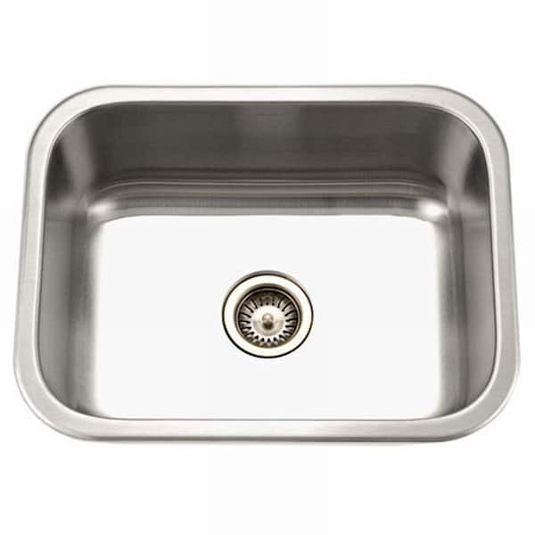 HOUZER Medallion Series Undermount Stainless Steel 23 in. Single Bowl Kitchen Sink