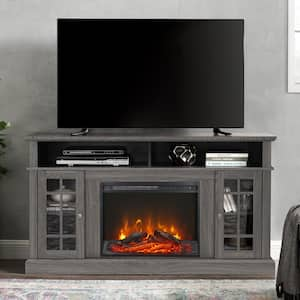 23 in. Wall-Mounted Electric Fireplace Insert with Log Set and Realistic Flame