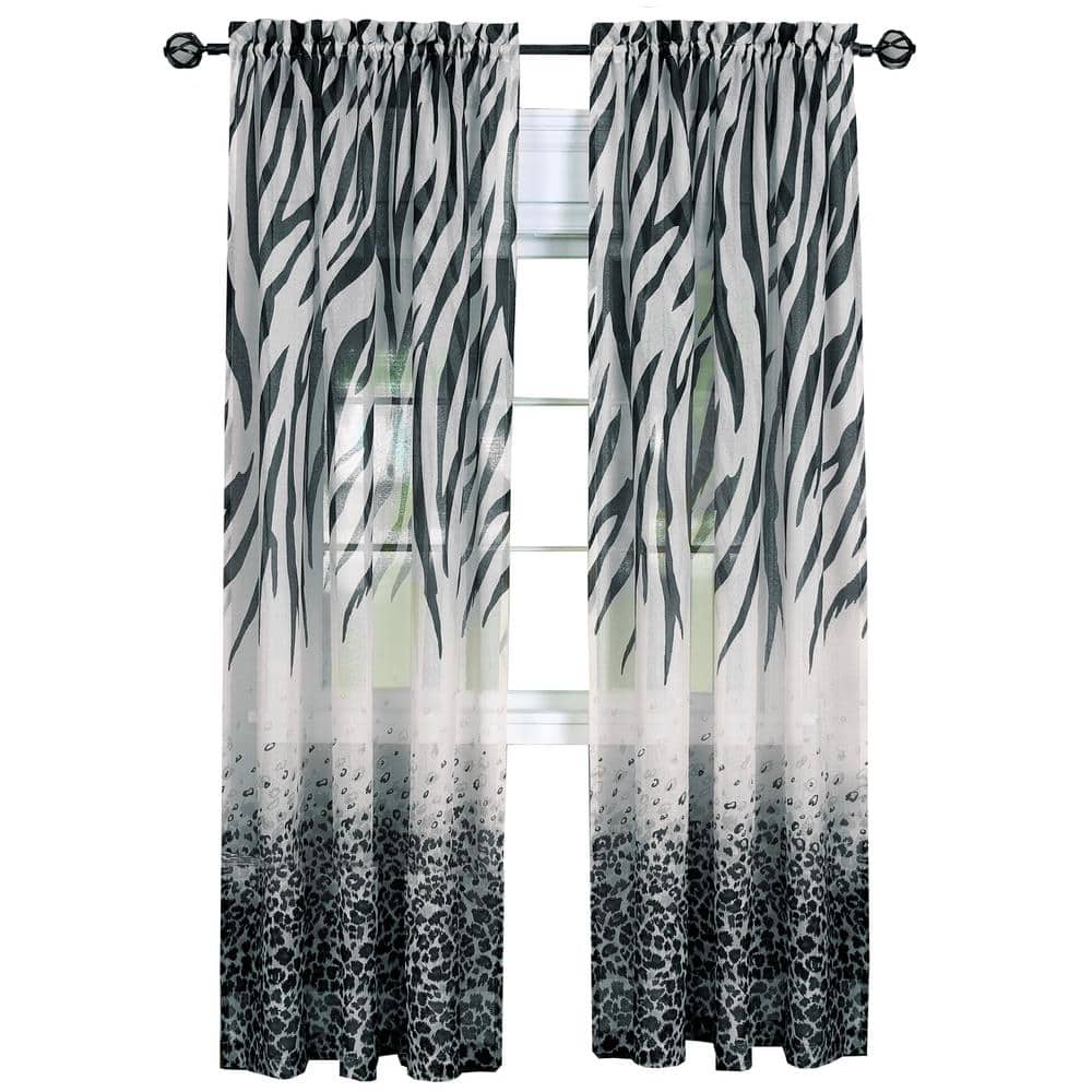 Kenya 50 in. W x 63 in. L Polyester Light Filtering Window Panel in Black/Multi price history on PriceWatchPro