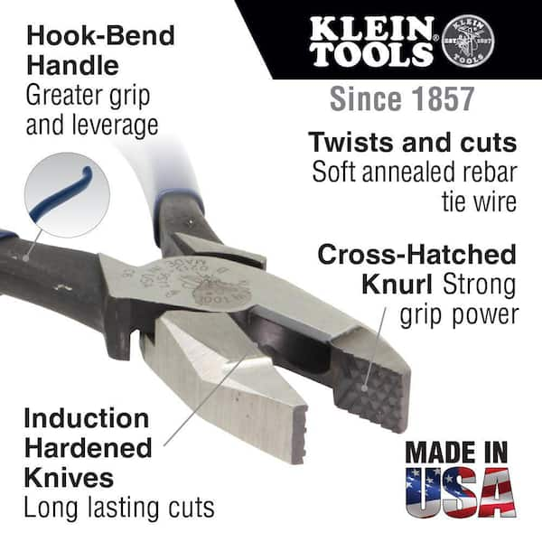 9 in. High Leverage Ironworker's Pliers for Heavy Duty Cutting