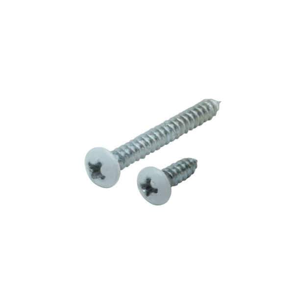 #7 x 1-1/4 in. and #7 x 1/2 in. White Shelf Bracket Screw Kit (12-Pack)