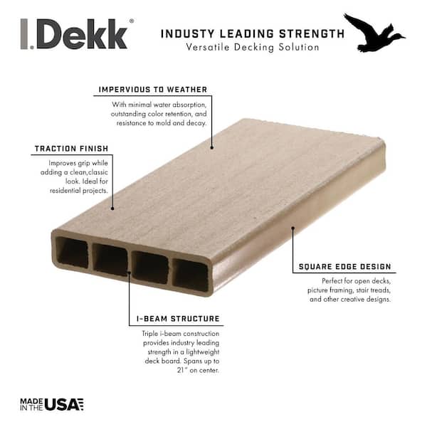 DuxxBak I.Dekk 1 in. x 6 in. x 12 ft. Walnut Solid Edge Composite