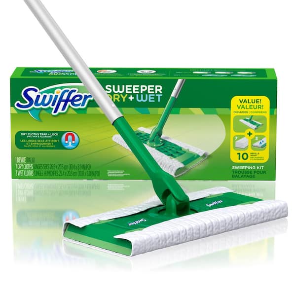 Sweeper 2-in-1 Dry and Wet Multi-Surface Mopping Starter Kit (1-Mop,  10-Refills)