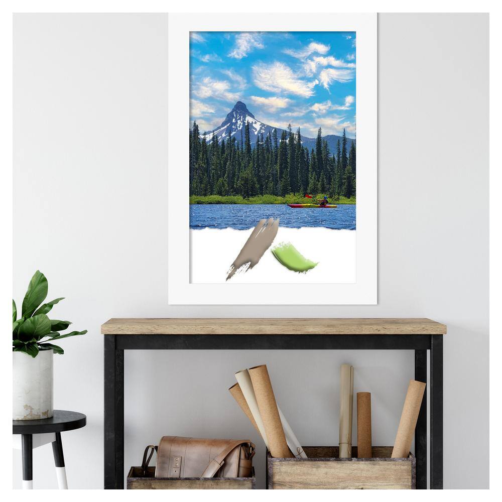Basic White Wood Wall Picture Frame 24x36 Inches