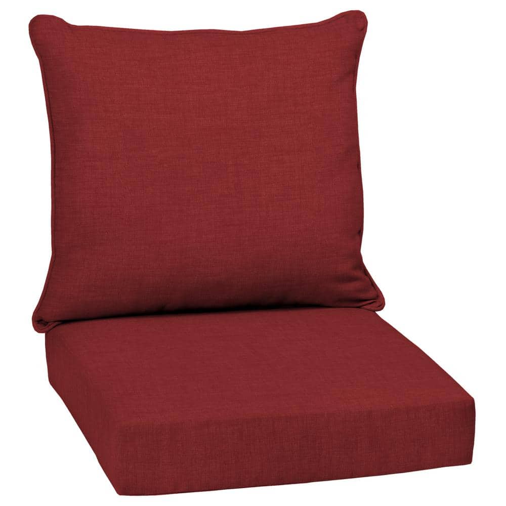 UPC 070145033232 product image for 24 in. x 24 in. 2-Piece Deep Seating Outdoor Lounge Chair Cushion in Ruby Red Le | upcitemdb.com