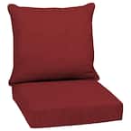 24 in. x 24 in. 2-Piece Deep Seating Outdoor Lounge Chair Cushion in Ruby Red Leala
