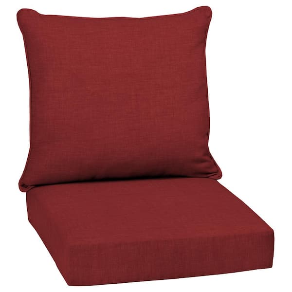 ARDEN SELECTIONS 24 in. x 24 in. 2-Piece Deep Seating Outdoor Lounge Chair Cushion in Ruby Red Leala
