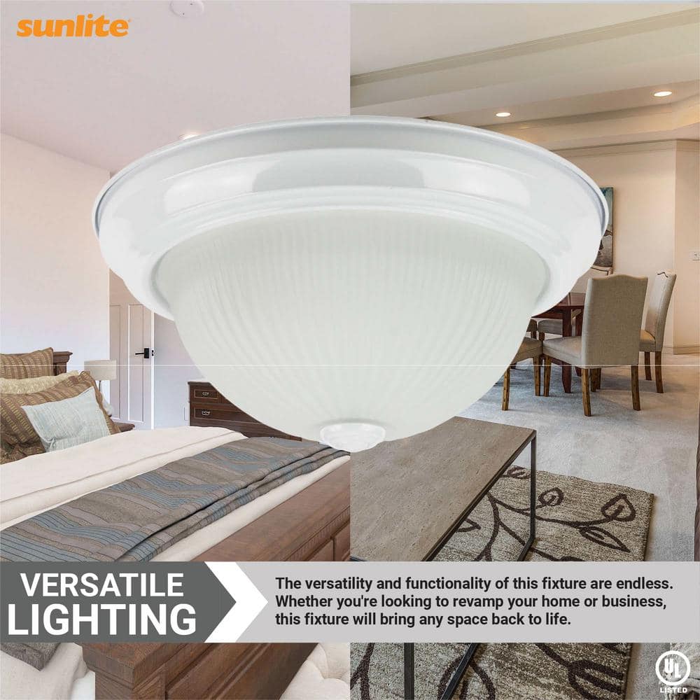 White Frosted Glass Dome Ceiling Light Fixture, 11.5"