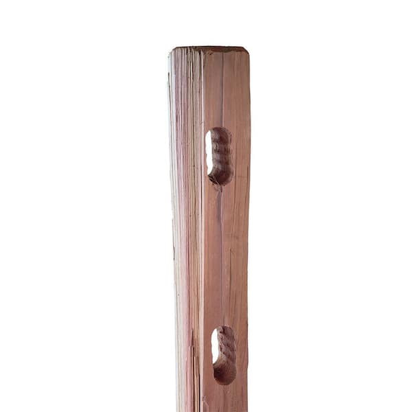 ProWood 4 in. x 4 in. x 4 ft. 2-Hole Western Red Cedar Split Rail Fence Line Post