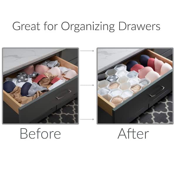 Simplify 34-Compartment Honeycomb Drawer Organizer