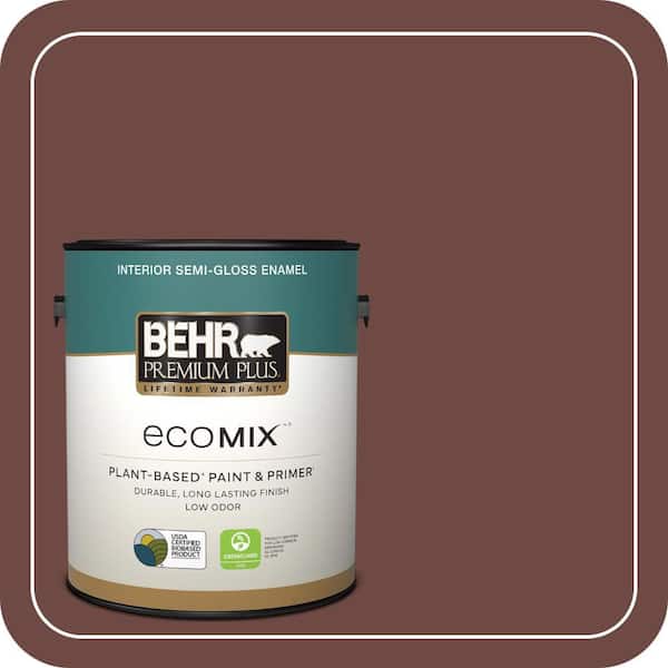 1 gal. #S-G-720 Fireside Semi-Gloss Enamel EcoMix Plant-Based Interior Paint & Primer