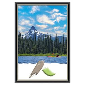 Theo Black Silver Wood Picture Frame Opening Size 24x36 in.