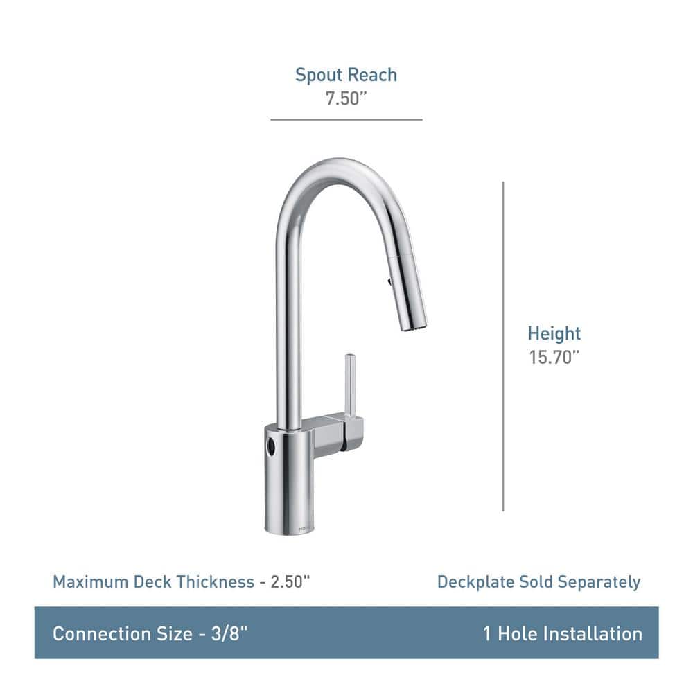 Chrome Modern Pull-Down Kitchen Faucet with Motion Sensor