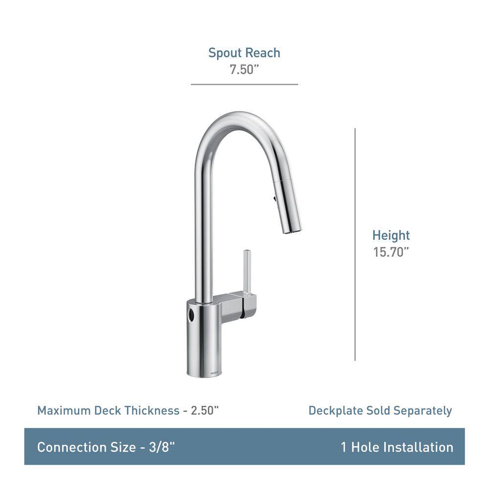 Chrome Modern Pull-Down Kitchen Faucet with Motion Sensor