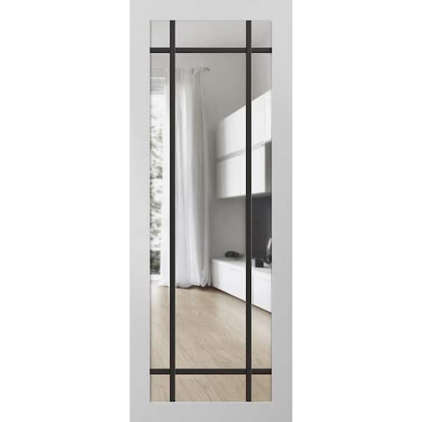 32 in. x 34 in. Solid Wood Clear glass White Interior Door Slab