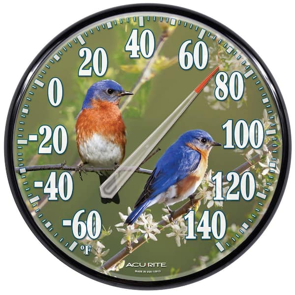 AcuRite 12.5 in. Bluebirds Analog Thermometer