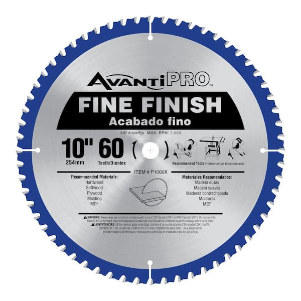 Avanti Pro 10 in. x 60-Tooth Fine Finish Circular Saw Blade
