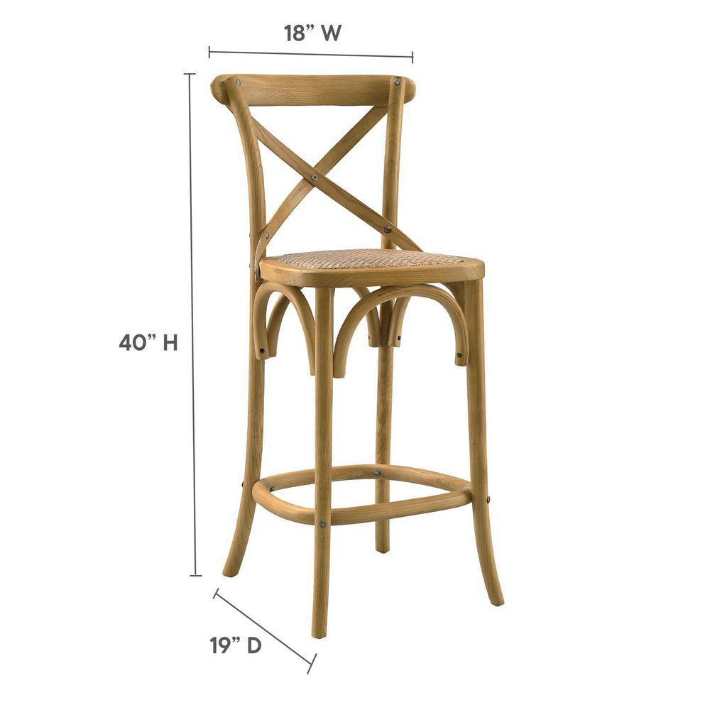 Charmwood Elm and Rattan 19" Counter Stool in Natural
