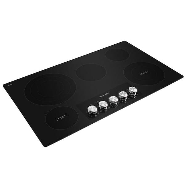 KitchenAid KCES550HBL 30 Electric Cooktop with 5 Elements and Knob Controls - Black