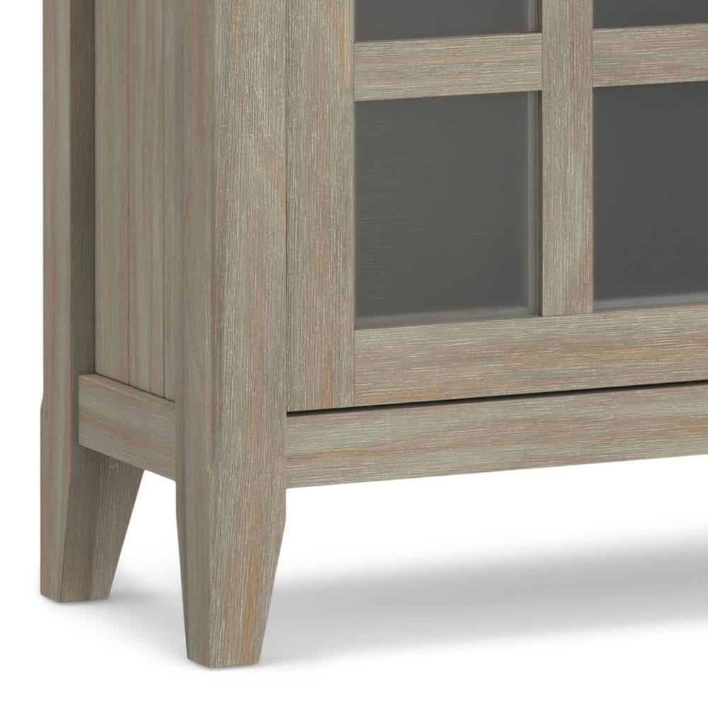 Distressed Grey Solid Wood Office Cabinet with Adjustable Shelving