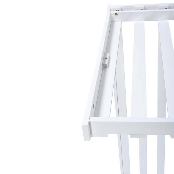 Country Patio Twin XL 80 in. x 40.9 in. White Wood Porch Swing Bed