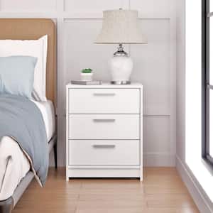 Studio Essentials White 3 Drawer 16 in. D X 21.75 in. W x 26.25 in. H Nightstand