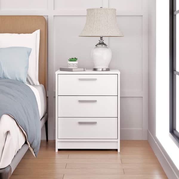 Prepac Studio Essentials White 3 Drawer 16 in. D X 21.75 in. W x 26.25 in. H Nightstand