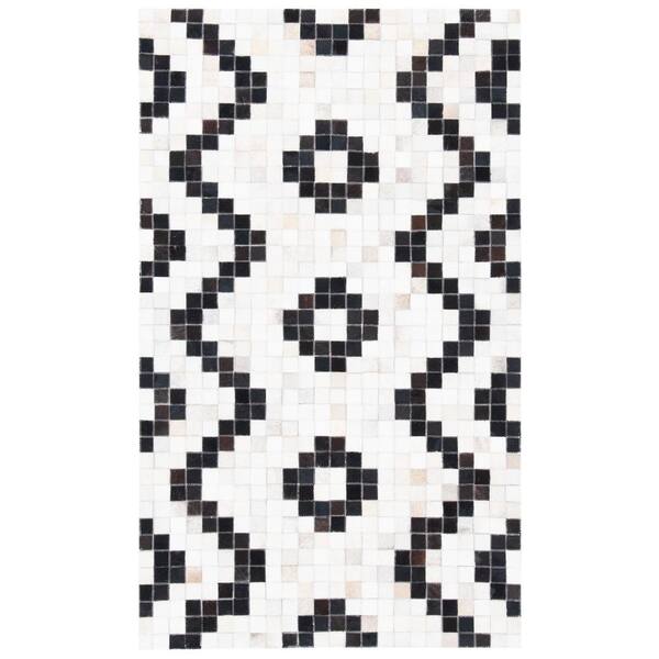 SAFAVIEH Studio Leather Ivory Black 3 Ft X 5 Ft Plaid Area Rug safavieh-studio-leather-ivory-black-3-ft-x-5-ft-plaid-area-rug