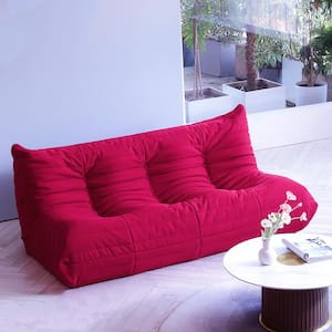 69 in. Armless 3-Seater Sofa in Red