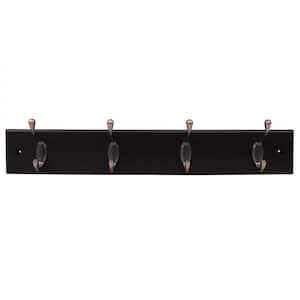23.75 in. L Brown 5 Double Hooks Wall Mounted Hanging Rack