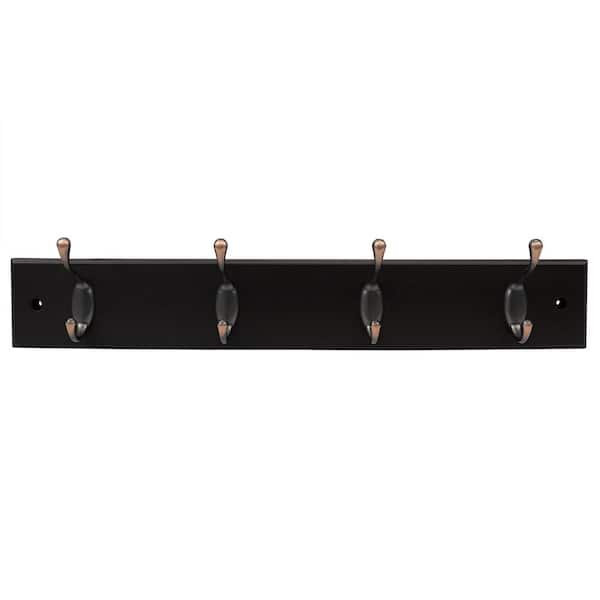 Home Basics 23.75 in. L Brown 5 Double Hooks Wall Mounted Hanging Rack
