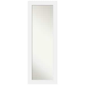 Large Rectangle Satin White Modern Mirror (53.13 in. H x 19.13 in. W)