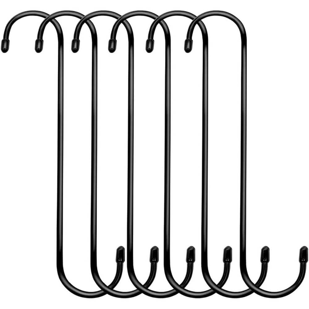 10 in. Black Plant Hanger S Hooks Indoor Outdoor Steel with Rubber Caps for Kitchen Garden Patio Heavy Duty 6 Pack price history on PriceWatchPro