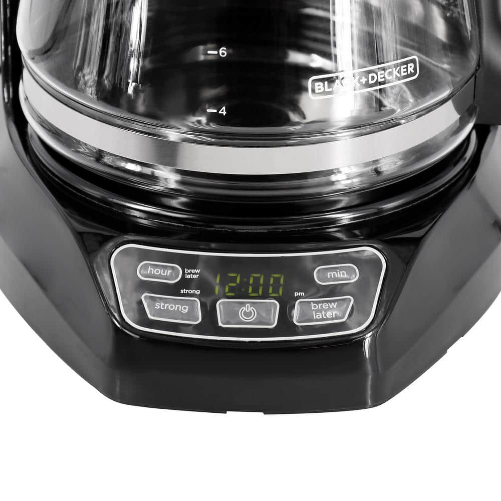 Black Programmable 12-Cup Coffeemaker with Vortex Technology