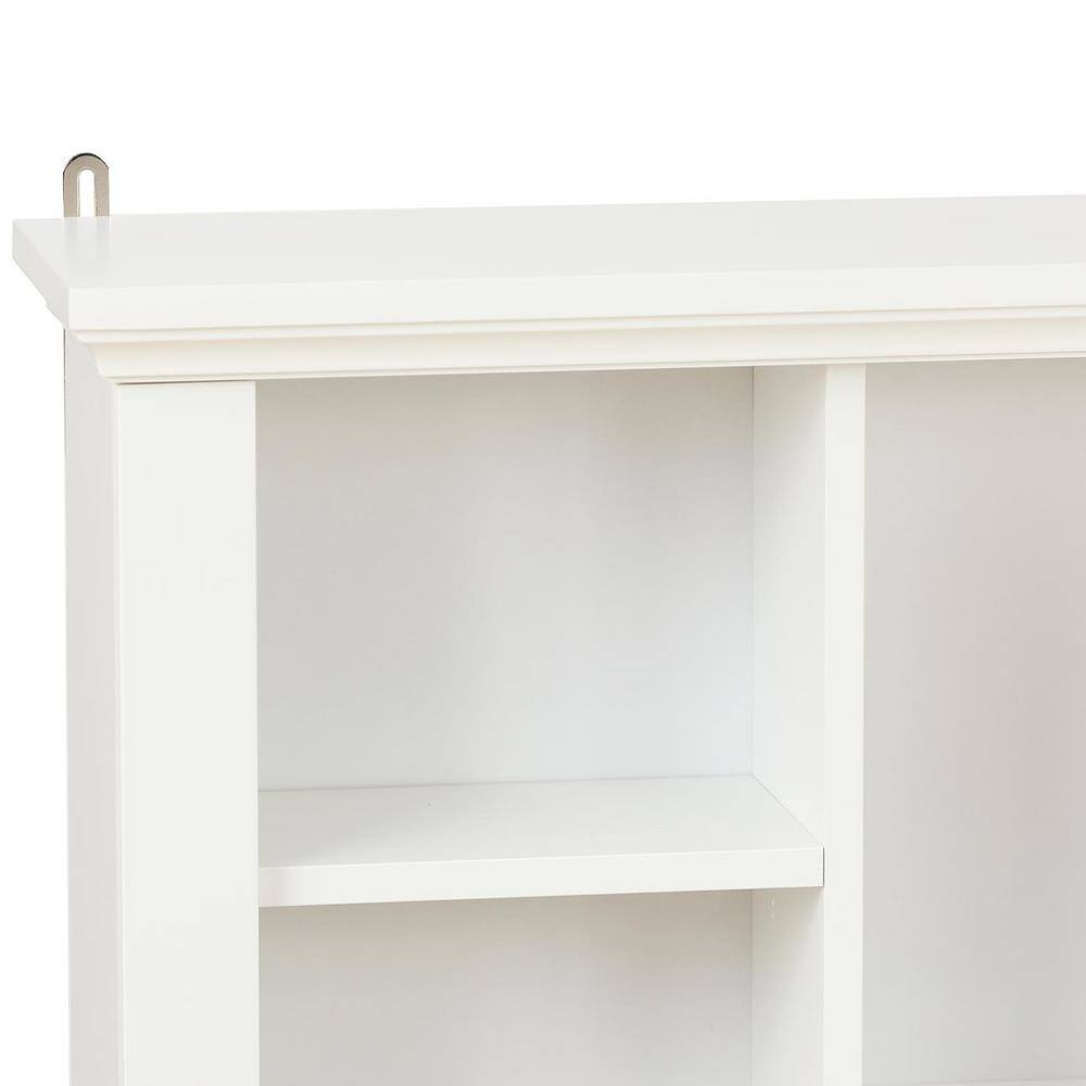 White MDF Bathroom Wall Cabinet with Adjustable Shelves