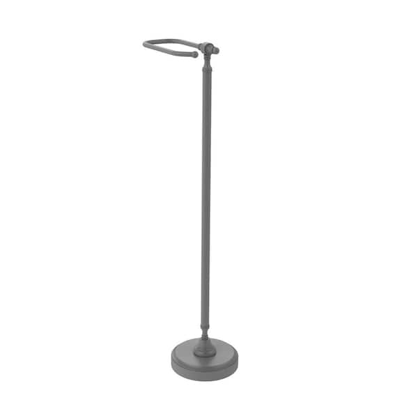 Allied Brass Retro Wave Collection Free Standing Toilet Tissue Holder in Matte Gray