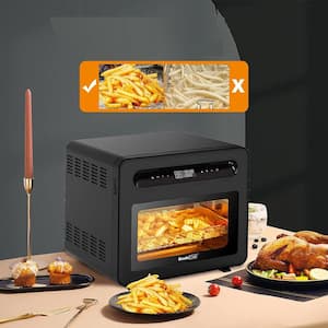 26 qt. Black Steam Air Fryer Toaster Oven with 50 Cooking Presets Menus, Accessories Included