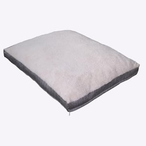 Deals on Jacquard Gusset Large 40 in x 30 in Large Gray Dog Bed