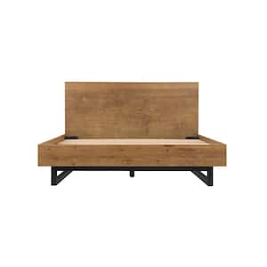 Aldo Brown Oak Wood Frame Queen Platform Bed