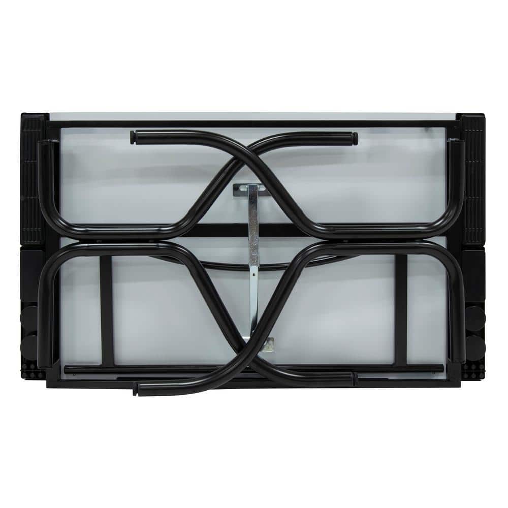Futura Black Tempered Glass Adjustable Craft Desk