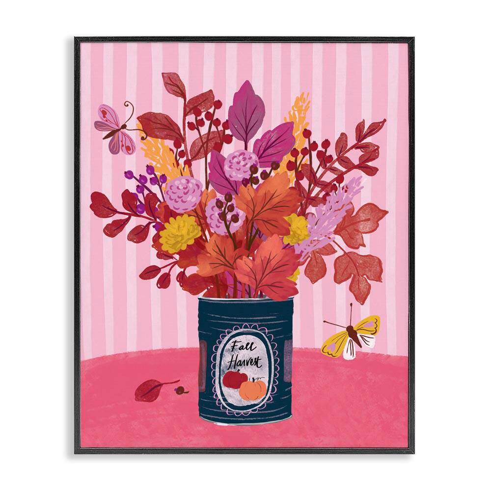 Fall Bouquet on Stripes by Be Ni La Black Framed Nature Giclee Art Print 20 in. x 16 in. price history on PriceWatchPro