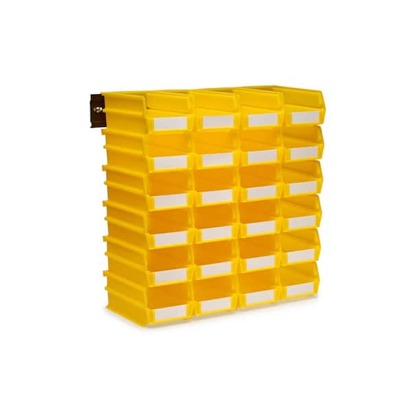 Photo 1 of 17 in. H x 16.5 in. W x 7.375 in. D Yellow Plastic 24-Cube Organizer