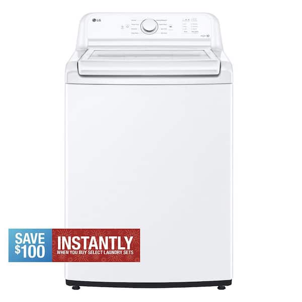 4.1 cu. ft. Top Load Washer in White with 4-way Agitator, NeveRust Drum, SlamProof Glass Lid, and True Balance