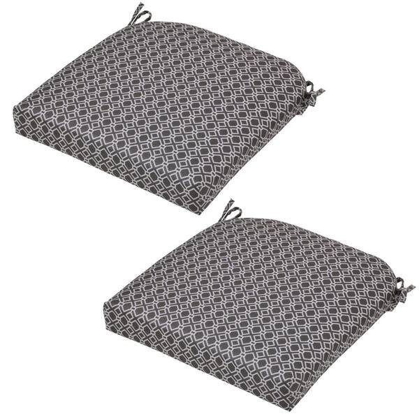 Plantation Patterns, LLC Black Geo Outdoor Seat Cushion (2-Pack)