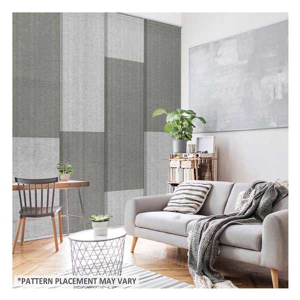 Godear Design London Suit Natural Woven Adjustable Sliding Window Panel Track with 23 in. Slates Up to 86 in. W x 96 in. L