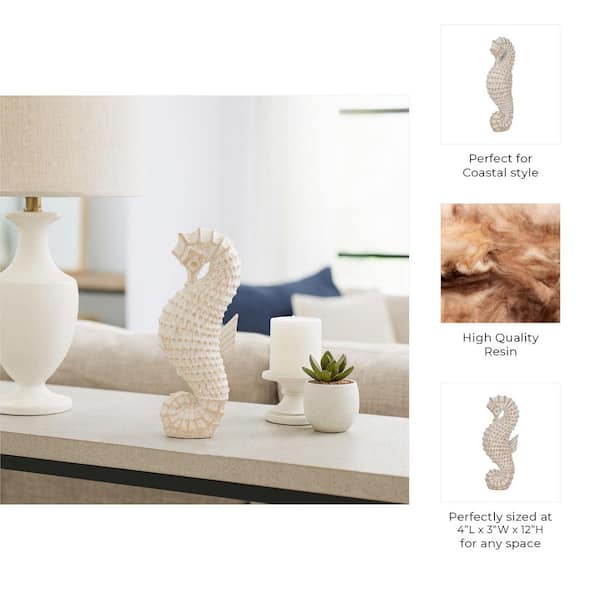 Liv & Skye White 4 in. x 12 in. Resin Coastal Solid Wicker
