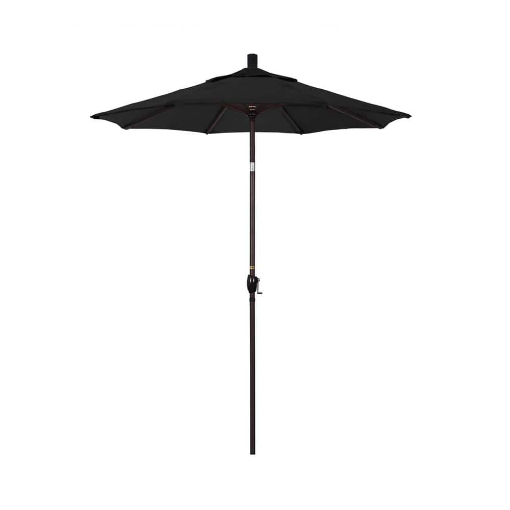 Elegant 6' Black Canopy Market Umbrella with Bronze Aluminum Pole