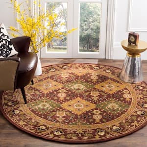 Antiquity Wine 8 ft. x 10 ft. Oval Border Area Rug